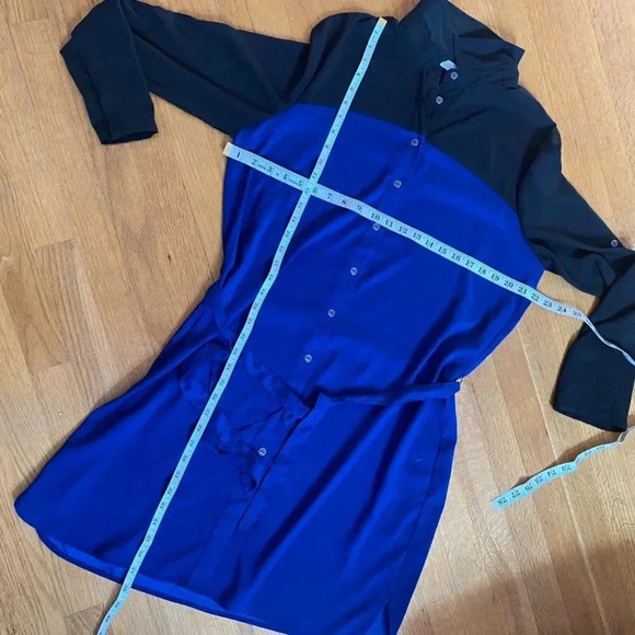 Black and Blue Button Down Shirt Dress - Picture 13 of 13